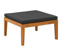 vidaXL Repose-pieds de jardin avec coussin, en bois d'acacia massif, finition naturelle