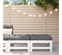 vidaXL Repose-pieds de jardin coussins 2 pcs blanc bois de pin massif, tabouret, repose-pied ottoman, tabouret de jardin, 825696 Blanc G