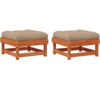 vidaXL Repose-pieds de jardin en pin massif, surface cirée, pin