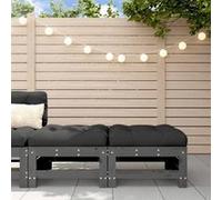 vidaXL Repose-pieds de jardin et coussins 2pcs gris bois de pin massif, tabouret, repose-pied ottoman, tabouret de jardin, 825697 Gris G