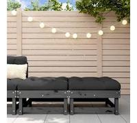 vidaXL Repose-pieds de jardin et coussins 2pcs gris bois de pin massif, tabouret, repose-pied ottoman, tabouret de jardin, 825466 Gris G