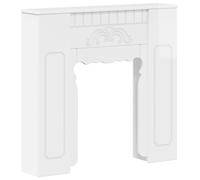 vidaXL Revêtement pour cheminée, blanc brillant, 93 x 20 x 89 cm, fabriqué en bois composite