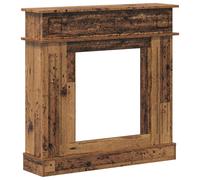 vidaXL Revêtement pour cheminée en bois vieilli, 102 x 26 x 100 cm, matériau de bois