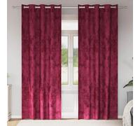 Vidaxl Rideau 2 Pcs Rouge Bordeaux 245 X 140 Cm Velours