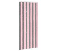 Vidaxl Rideau Anti-Insectes En Chenille Gris Argent Et Rose