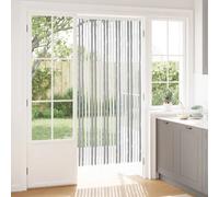 vidaXL Rideau moustiquaire chenille gris et blanc 90 x 200 cm 100 % polypropylène - Paravent de porte rectangulaire moderne - Fenêtre anti-mouches pratique à installer - Décoration polyvalente