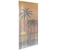 vidaXL Rideau de porte anti-insectes imprimé palmier 90x220 cm bambou