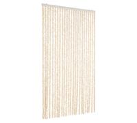 vidaXL Rideau anti-mouches beige et blanc 100x200 cm chenille