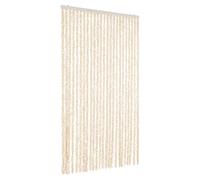 vidaXL Rideau anti-mouches beige et blanc 100x220 cm chenille