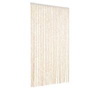 vidaXL Rideau anti-mouches beige et blanc 100x230 cm chenille