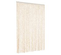 vidaXL Rideau anti-mouches beige et blanc 118x220 cm chenille