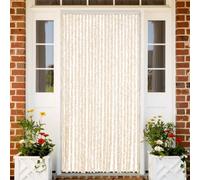 vidaXL Rideau anti-mouches - Beige et Blanc