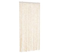 vidaXL Rideau anti-mouches beige et blanc 90x220 cm chenille