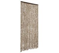 vidaXL Rideau anti-mouches beige et brun 100x230 cm chenille