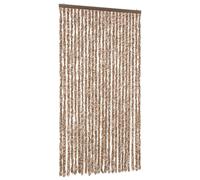 vidaXL Rideau anti-mouches beige et brun foncé 100x200 cm chenille