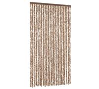 vidaXL Rideau anti-mouches beige et brun foncé 100x230 cm chenille
