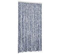 vidaXL Rideau anti-mouches bleu et blanc 100x200 cm chenille