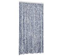 vidaXL Rideau Anti-Mouches Bleu et Blanc 100x200 cm Chenille