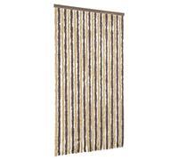 vidaXL Rideau anti-mouches brun foncé et beige 100x230 cm chenille