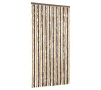 vidaXL Rideau anti-mouches brun foncé et beige 90x220 cm chenille