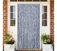 vidaXL Rideau anti-mouches chenille 100x230 cm - Bleu et blanc