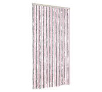 vidaXL Rideau anti-mouches gris argenté et rose 100x230 cm chenille