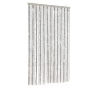 vidaXL Rideau anti-mouches gris clair et blanc 100x230 cm chenille