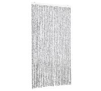 vidaXL Rideau anti-mouches gris clair et gris foncé 100x200 cm chenille
