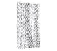 vidaXL Rideau anti-mouches gris clair et gris foncé 100x230 cm chenille