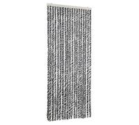 vidaXL – Rideau anti-mouches chenille 56 x 200 cm gris, noir et blanc