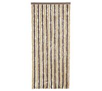 vidaXL Rideau anti-mouches 377353 en chenille 56x185 cm marron foncé et beige