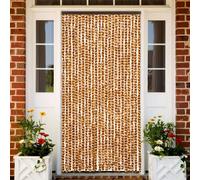 vidaXL Rideau anti-mouches ocre et blanc 100x200 cm chenille