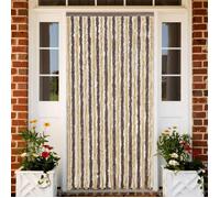 vidaXL Rideau Anti-mouches, Store Anti-insectes avec Crochet, Rideau de Porte Longueur et Largeur Réglables, Marron Foncé et 377355