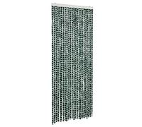 vidaXL Rideau Anti-Mouches, Store Anti-Insectes avec Crochet, Rideau de Porte Longueur et Largeur Réglables, Vert et Blanc 100x200 cm Chenille