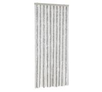 vidaXL Rideau anti-mouches gris clair et blanc 90x200 cm chenille