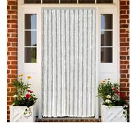 vidaXL Rideau anti-mouches gris clair et blanc 100x230 cm chenille