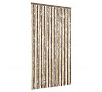 vidaXL Rideau Anti-Mouches, Store Anti-Insectes avec Crochet, Rideau de Porte Longueur et Largeur Réglables, Marron Foncé et Beige 100x200 cm Chenille