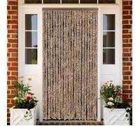vidaXL Rideau anti-mouches Store anti-insectes réglable Beige et marron foncé 90x220 cm Chenille