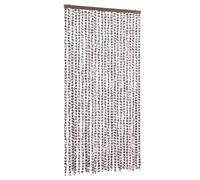 vidaXL Rideau anti-mouches taupe et blanc 100x230 cm chenille