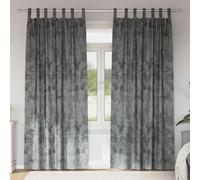 Vidaxl Rideau Avec Des Rideaux 2 Pcs Gris 245 X 140 Cm Velours