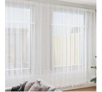 vidaXL Rideau Dentelle Blanc Luxe Brodé Rideau Polyester 260x750cm pour Salon Chambre Lumineux Décoration Intérieure Élégant