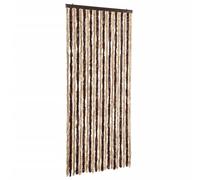vidaXL Rideau d'insectes 90 x 220 cm Marron et Beige Chenille à Maille moustiquaire