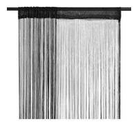 vidaXL Rideau en fils 2 pcs 100 x 250 cm Noir Noir G