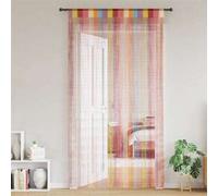 vidaXL Rideau en Fils Multicolore 140 x 250 cm à Passe-Tringle et Franges pour Porte, 2 pcs
