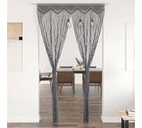 Vidaxl Rideau En Macramé Anthracite 140x240 Cm Coton