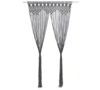 Vidaxl Rideau En Macramé Anthracite 140x240 Cm Coton