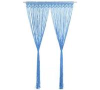 vidaXL Rideau Séparateur de pièce en macramé Bleu 140x240 cm Coton