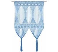 vidaXL Rideau en macramé Bleu 140x240 cm Coton Bleu G