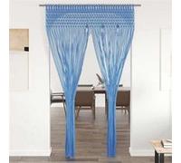 vidaXL Rideau en macramé, Bleu 140x240 cm Coton Bleu G