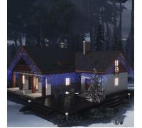 vidaXL Rideau lumineux à glaçons LED 10 m 400 LED Bleu 8 fonctions